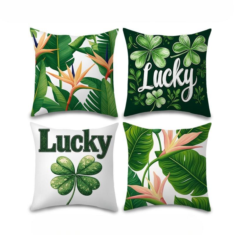 pcs St Patricks Day Theme digital printing pillow cover Short plush Suitable living rooms bedrooms sofas throw cushion cover