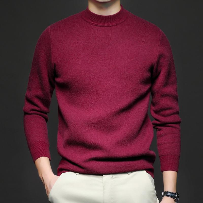 Men’s Slim Fit Solid Mock Neck Sweater