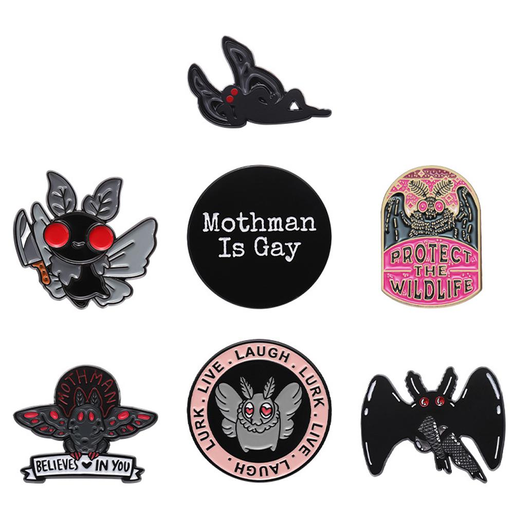 Gothic Horror Halloween Gift Lapel Pins Vampire Bat Mothman For Backpacks Punk Enamel Brooches For Briefcase Badges Accessories