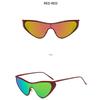 Women's sunglasses, men's and women's fashion metal one-piece cat's eye sunglasses