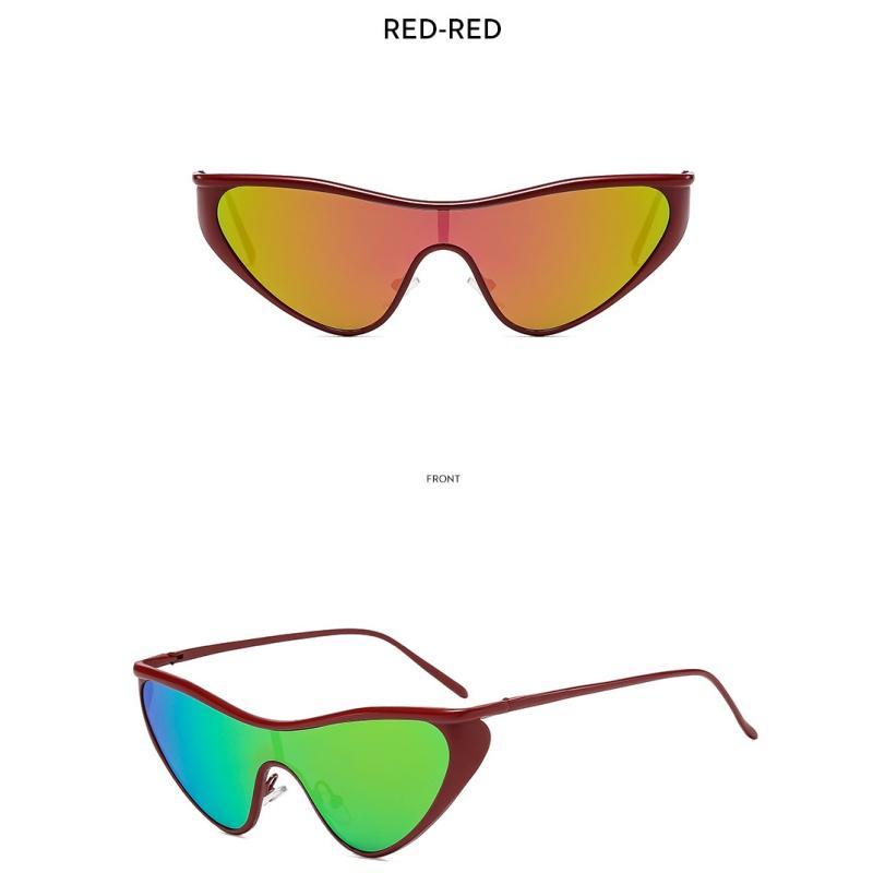 Women's sunglasses, men's and women's fashion metal one-piece cat's eye sunglasses