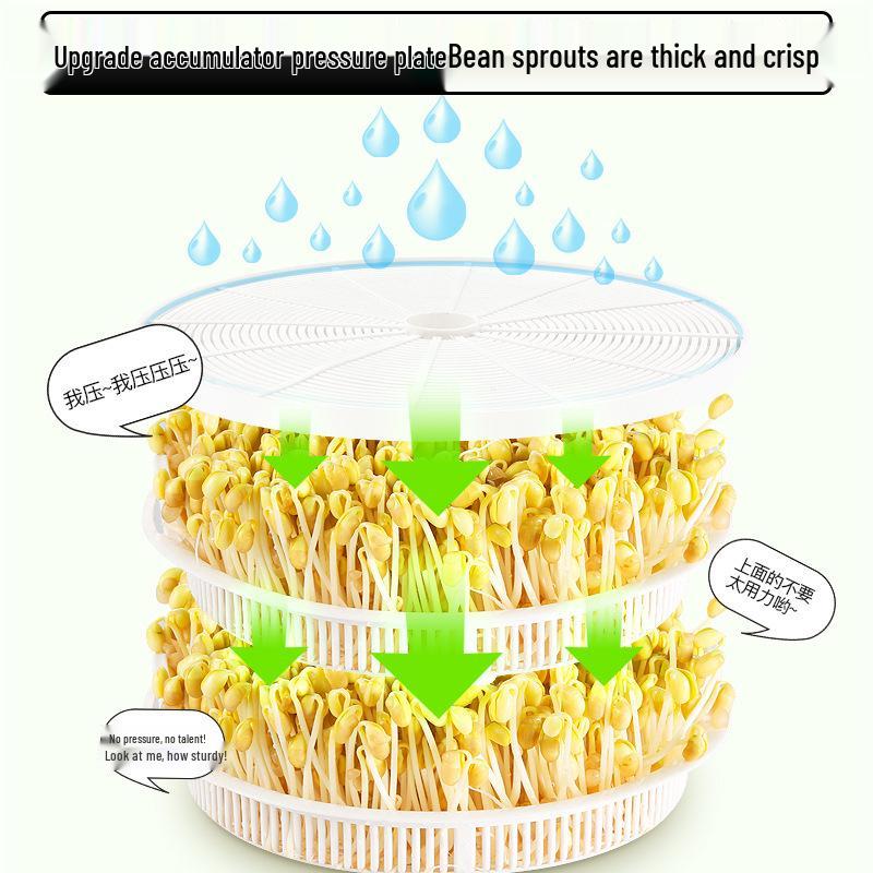 Smart Household Bean Sprout Machine: Large Capacity Self-Growing Bucket for Mung and Vegetable Sprouts