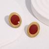 Hypoallergenic Vintage New Stainless Steel Drip Earrings Classic Retro Light Luxury 18k Gold Non-fading Stud Earrings