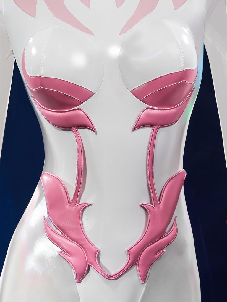 Miccostumes Adult Warrior Pilot Suit Long Sleeve Bodysuit and Leotard Cosplay and Top and Bottom Costume White Women's Costume, Cool, Cute, Moe, Set,