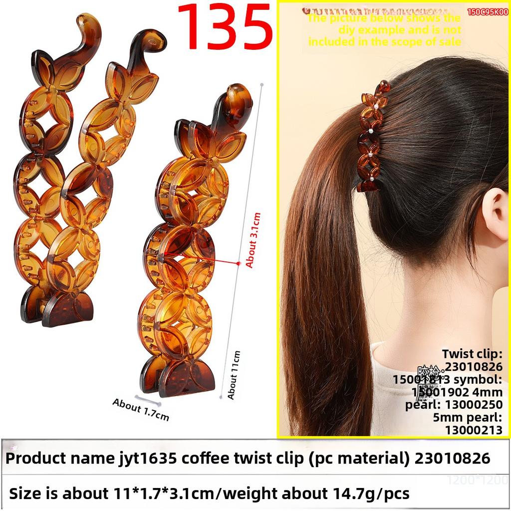 Banana Hairpin Ponytail Twist Vertical Clip Elegant Back of The Head Shows Hair VolumeHeadwear