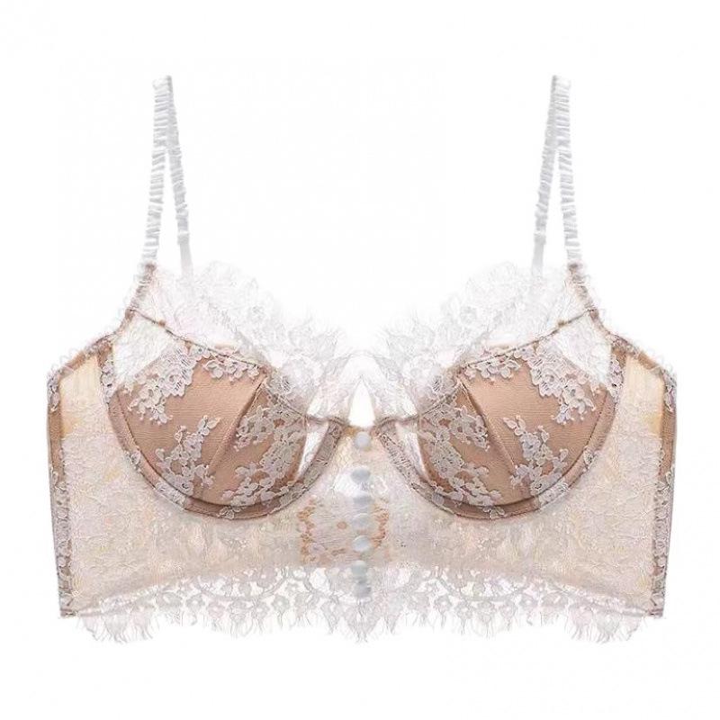 Elegant French Lace Lingerie Set: Sexy Camisole Bra with Beautiful Back Design