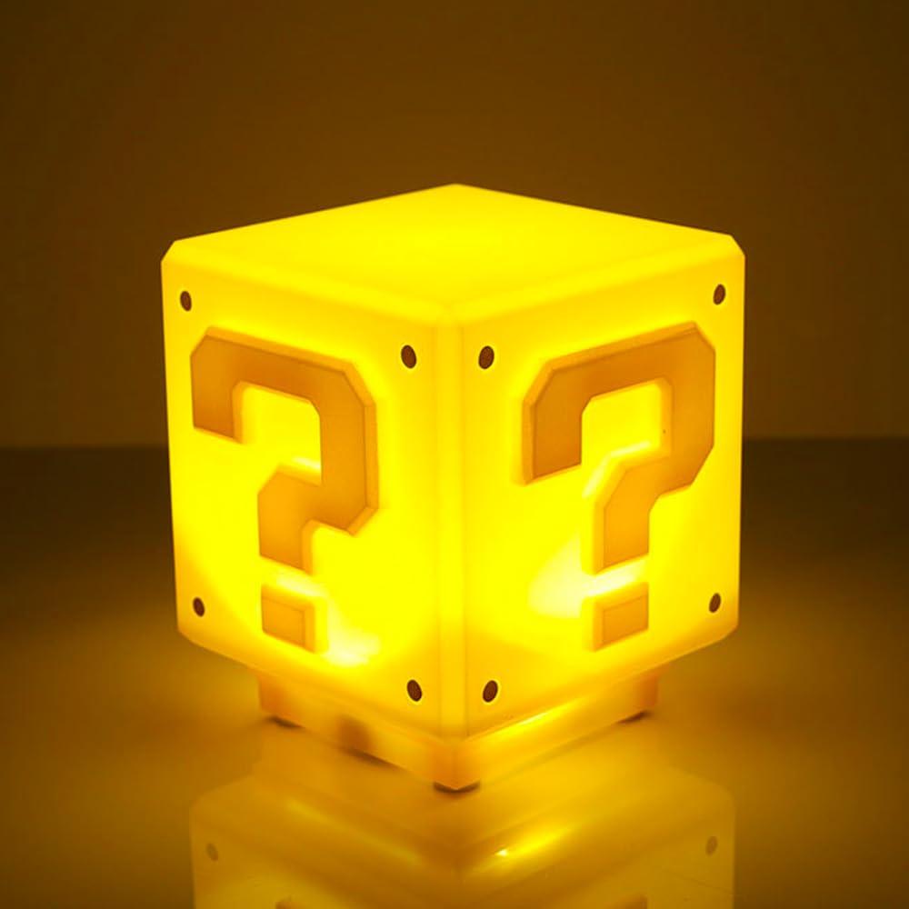 Retro Game Question Mark Light: Touch Sensor Sound Lamp, Rechargeable Creative Bedside Nightlight, Classic Anime Room Decoration