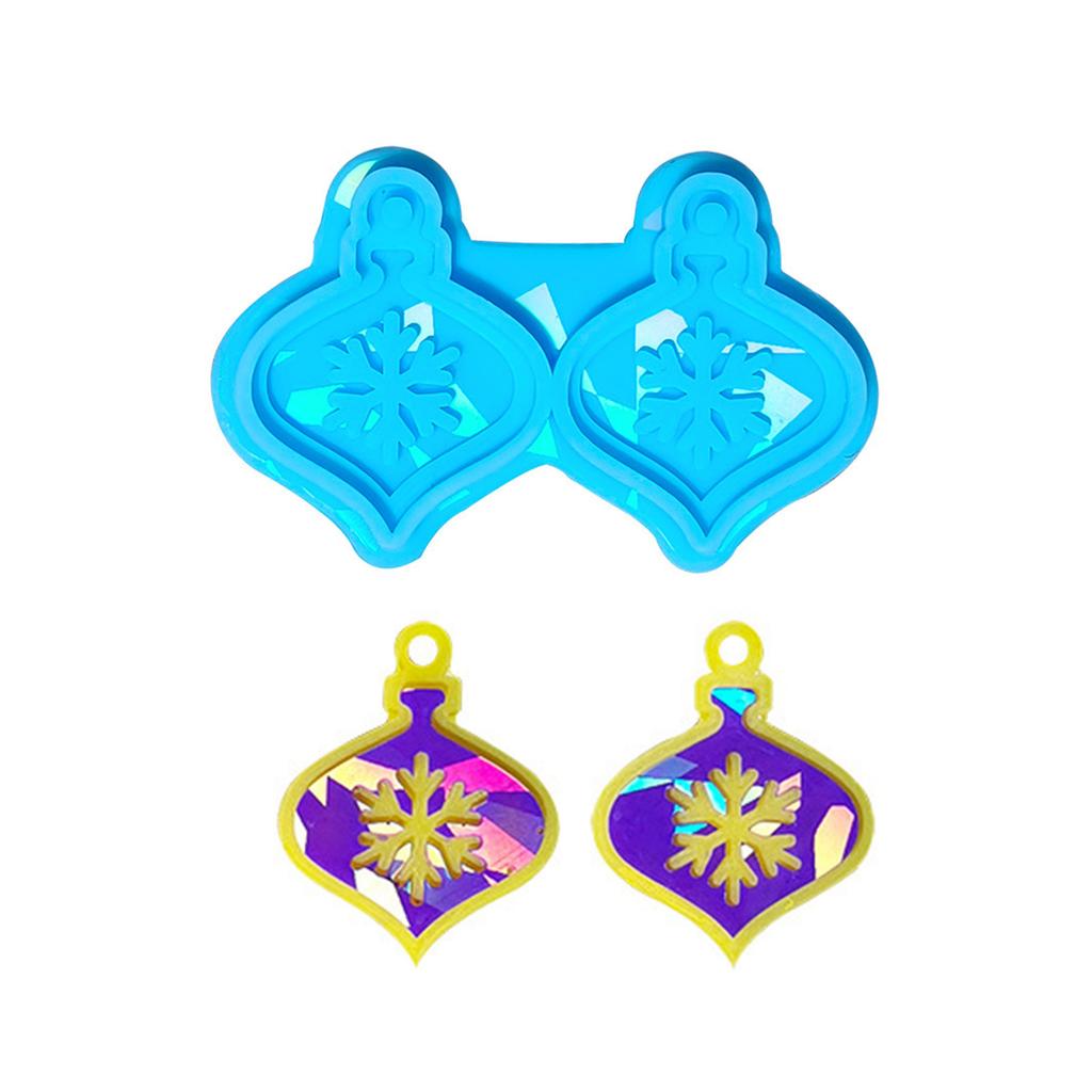 Christmas Silicone Molds Holographic Epoxy Resin Mold DIY Keychain Pendant Mold Handmade Jewelry Tool Easy to Clean