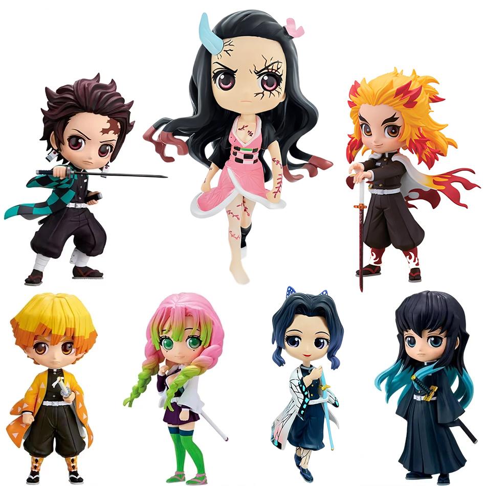 15cm Demon Slayer Charakter Q Edition Ofentür Holzkohlemeister You Bean Fegefeuer Aprikose Shoulang Handgefertigtes PVC Modell Ornament