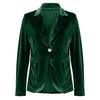 Blazer Elegante de Veludo Slim Fit com Bolsos Falsos - Estilo Europeu e Americano 2025