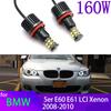 For BMW 5 Series E60 E61 LCI Xenon Headlight 2008-2010 Daytime light 160W 6000K DRL White LED Angel Eyes  Marker Lights Bulb