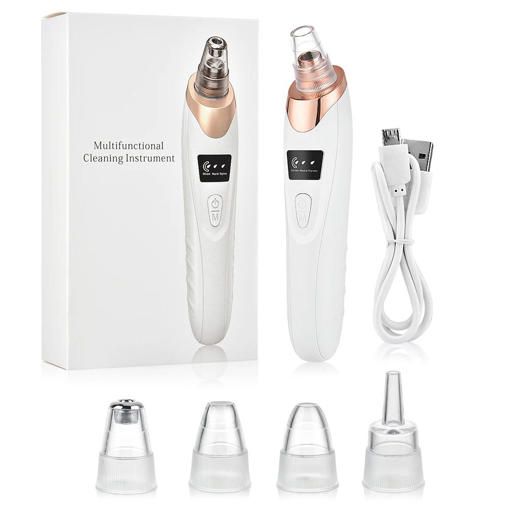 Electric Pore Cleaner & Blackhead Remover, Professional Deep Cleansing Vacuum Device for Facial Skincare, Pore Refining Tool белый
