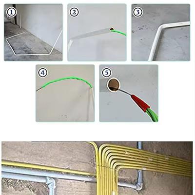 4MM Cable Guide Tape Puller 5-15M Green Cable Push Puller Electrical Wire Cable Guide Device For Construction Telecommunications