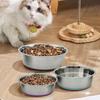 Nonslip Silicone Base Pet Feeders Stainless Steel Dog Basin Practical Dog Bowls  Puppy