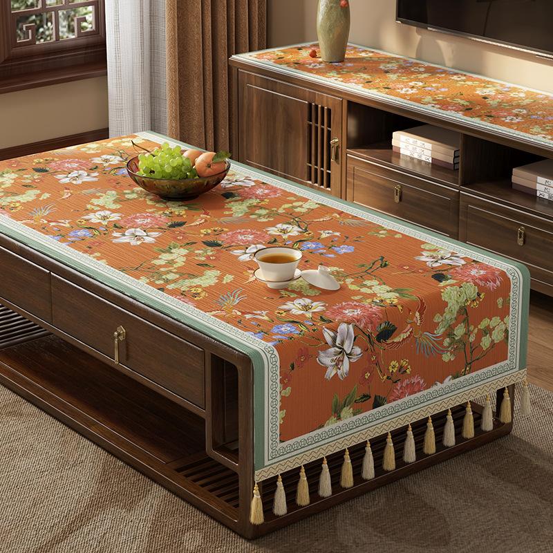 Zen Coffee Table Tablecloth Tv Cabinet Decorative Cover Rectangular Dining Table Side Cabinet Dust Cloth