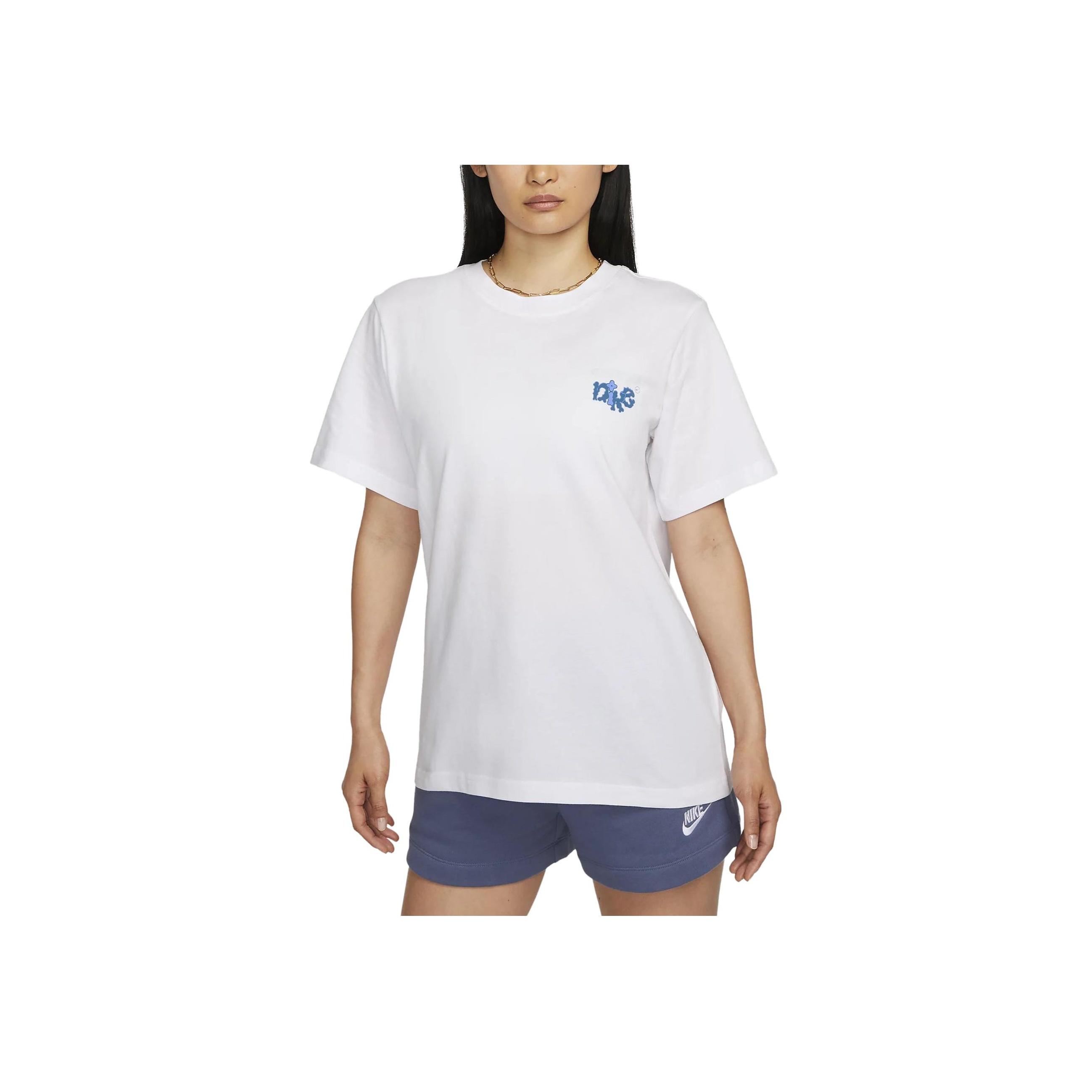 

Nike Футболка с коротким рукавом и круглым вырезом с принтом алфавита, женская, белая FD2550-100 S