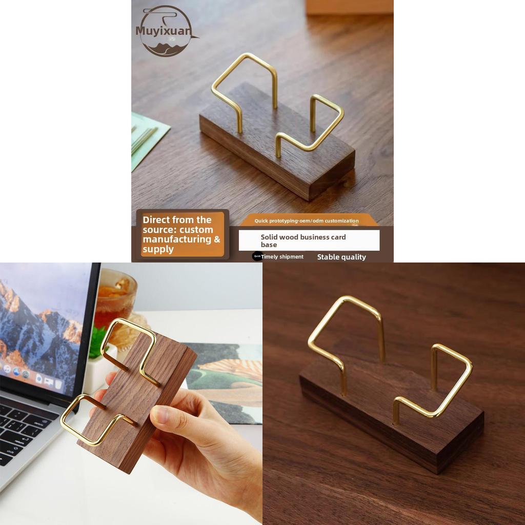 Walnut Wood Brass Card Case With Elegant Finish For Business Professionals And Gift Giving
