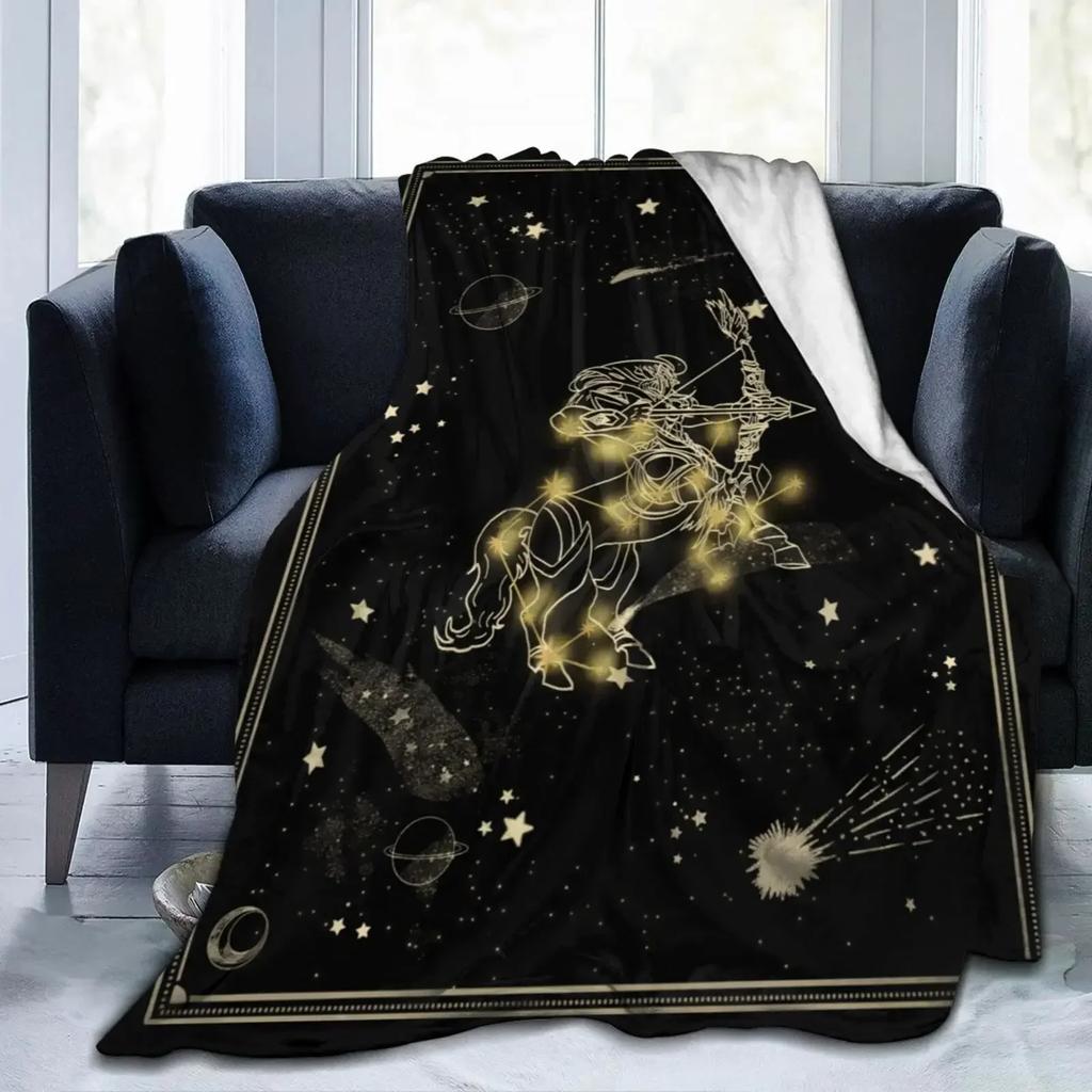 Zwölf Sternbilder Kuscheldecke Flanell Fleece Decke für Couch Bett Sofa Reisen Camping für Kinder Erwachsene Geschenk King Size