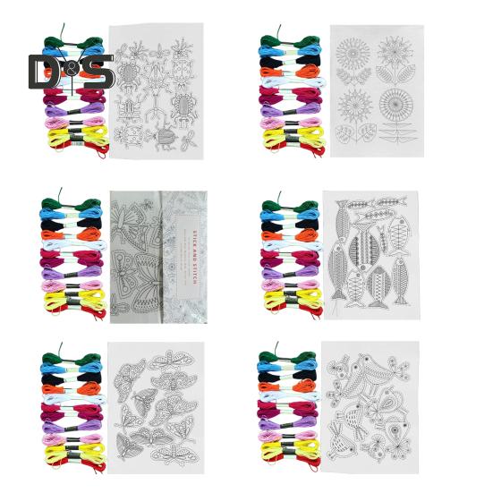 Samoprzylepny Stabilizator do Haftu Rozpuszczalny w Wodzie Stick and Stitch Papier do Haftu ze Wzorami Kwiatowymi Stabilizator Papierowy do Druku dla Miłośnika Szycia Ręcznego