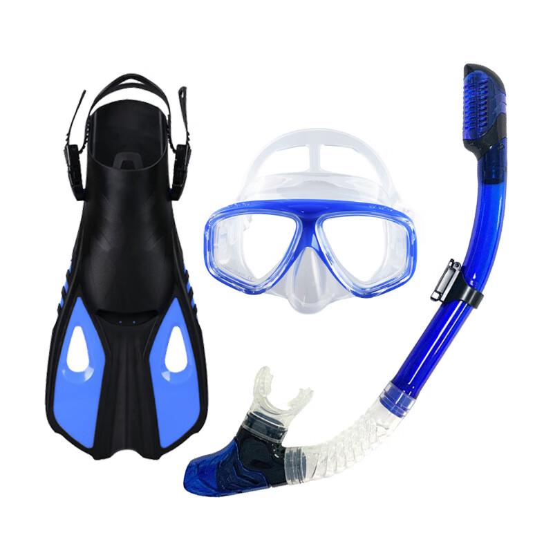 YBLKJ Adult Snorkeling Mask, Snorkel & Fins Set