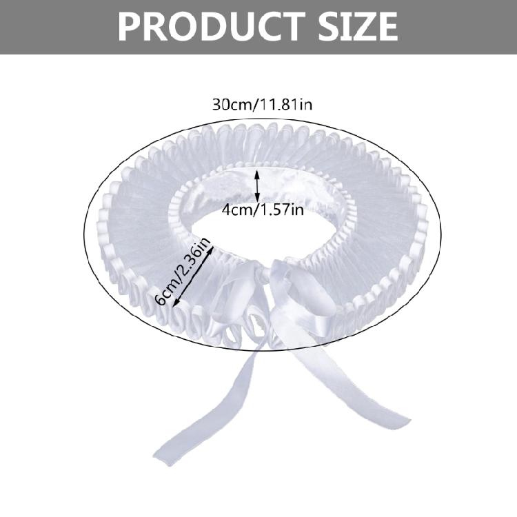 Clown Cosplay Choker Viktorianische Renaissance Rüschen Weißes Netz Falscher Kragen Abnehmbare Halskrause für Kinder Mädchen Halsbekleidung