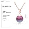 Fashion Wine Red Round Beads Pendant Necklace For Women Party Rose Gold Color Collarbone Chain Jewelry