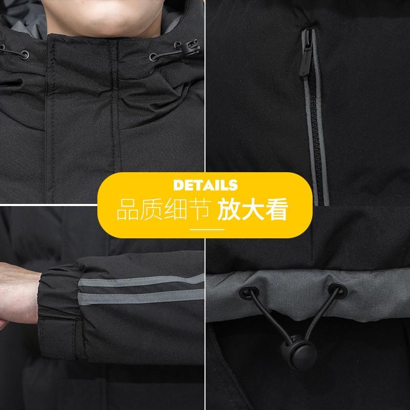 Mens Hooded Cotton Puffer Jacket Loose Fit Winter Warm Outerwear Streetwear Casual Coat