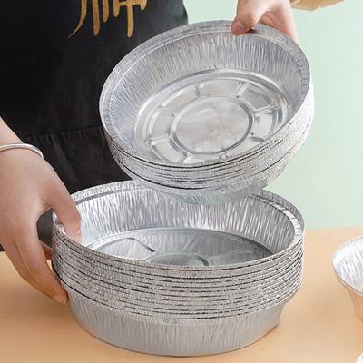 10Pcs 6/7/8/9 Inch Round Tin Foil Pie Dish Tin Cake Tray Baking Pans Bake Cases