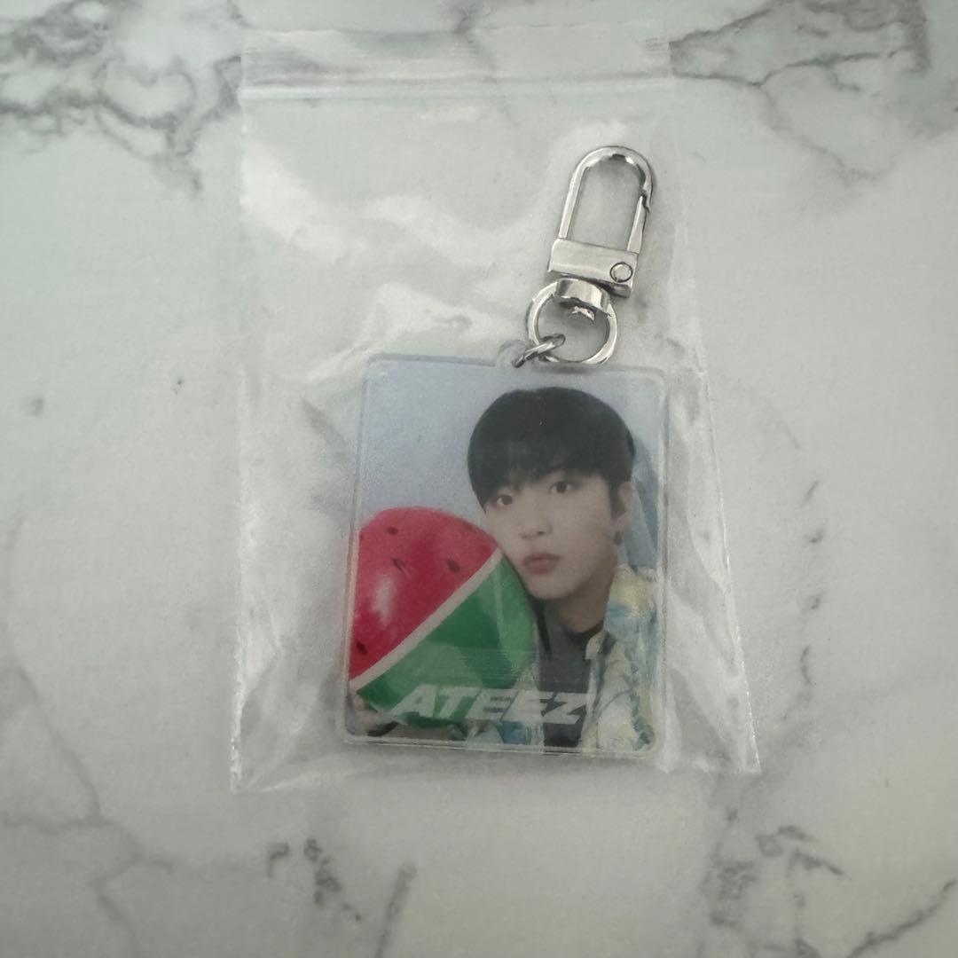 [USED] Ateez everline Lucky Drop bonus trading card key ring Jongho