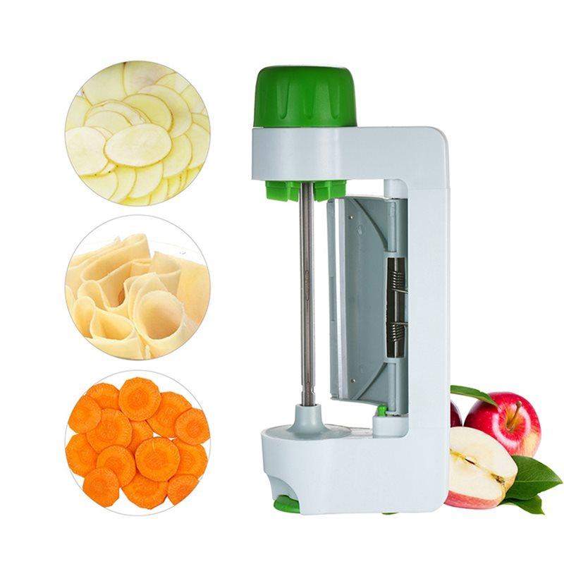 ABBY-Vegetable Peeler Manual Portable Multi-Function Fruit Slicer Veggie Sheet Slicer Cutting Tool Faster Round Sheet