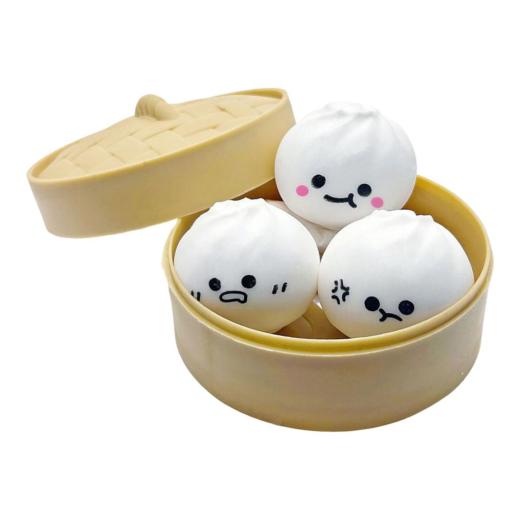 6 Cm Giant Mystery Dumpling Bao Bun Toy Mega Rainbow Stress 3Pcs White Fun Desk & Gift Toy For Kids & Adults Skateboard