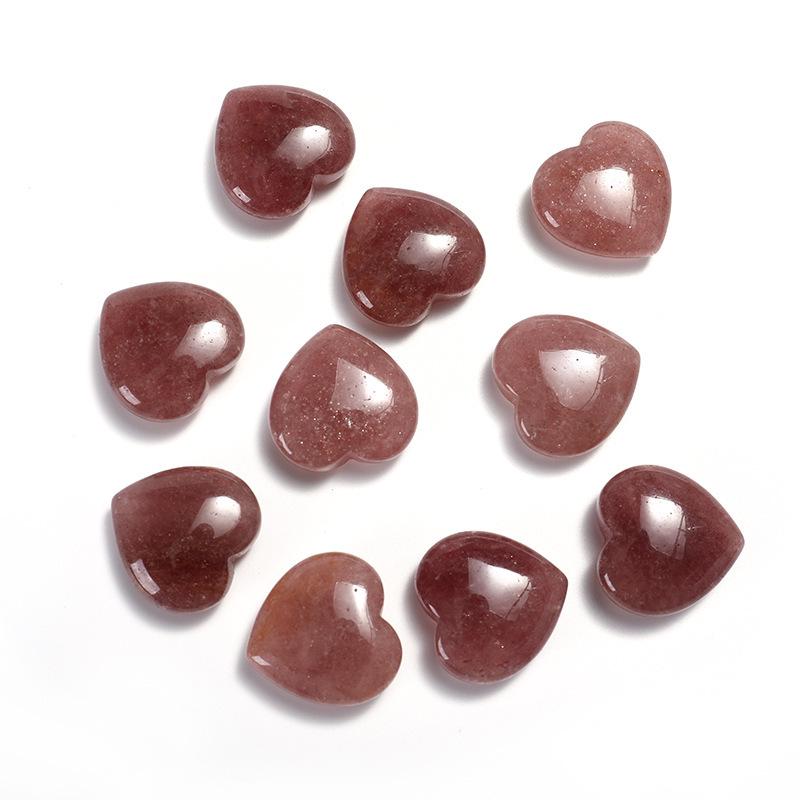 Natural Rose Quartz Heart-Shaped Crystal Gemstone - 2cm Polished Palm Stone