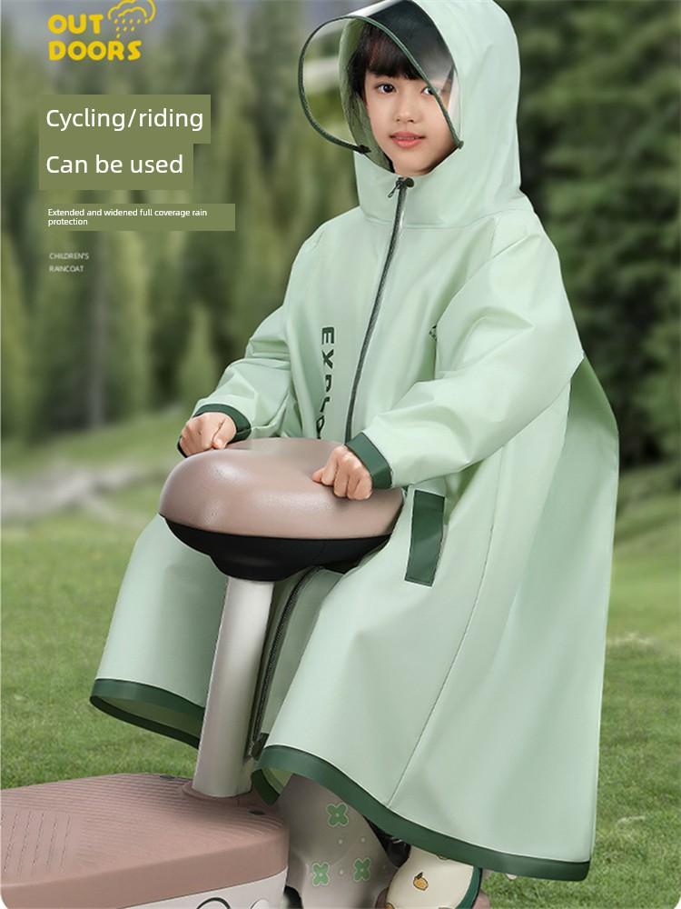 Children's Raincoat for Boys and Girls 2025 New Model for Primary School Students with Backpack Space, Full-Body Rain Poncho for Heavy Rain Protection