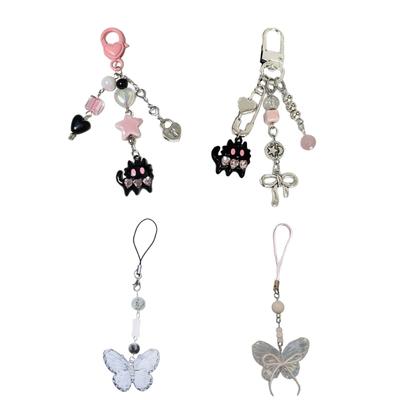 Cute Keychain Lanyard String Butterfly Bowknot Phone Chain Lanyard Y2K Bowknot
