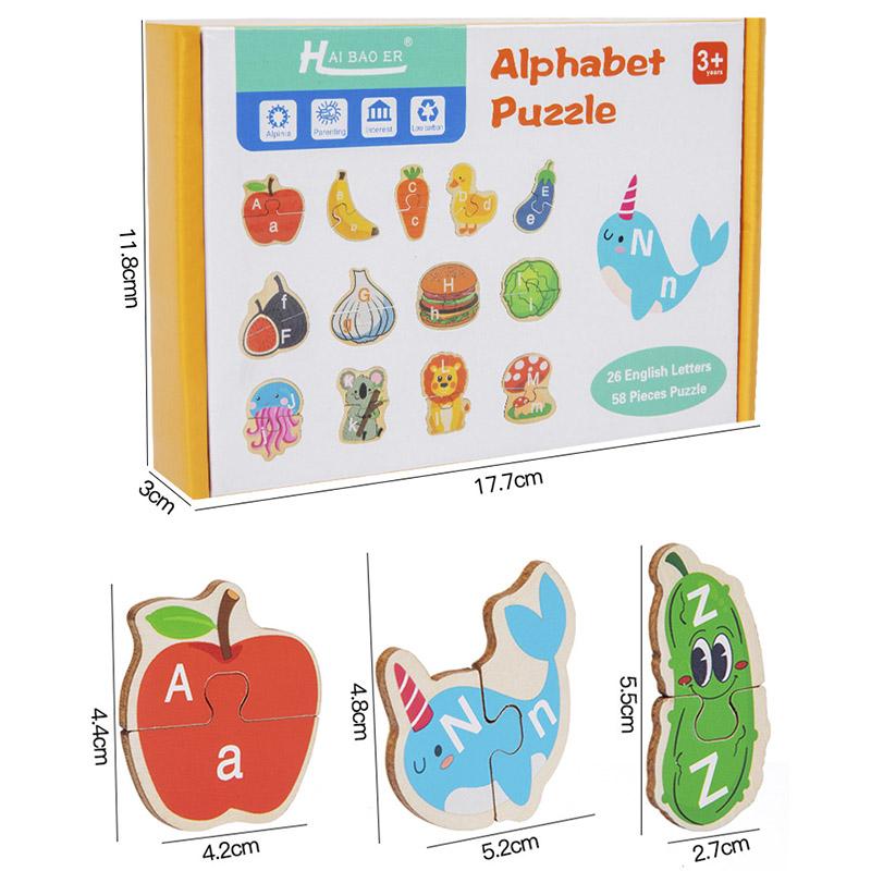Wooden Letters Cognitive Matching Puzzle 26 Alphabet Puzzle Game Early Education Learning Educational Toys For Children Kids