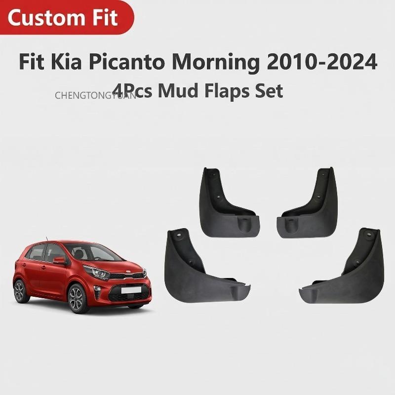 Car Exterior Accessories Mud Flaps for KIA Picanto Morning 2010-2024 Tire Splash Guards for Fender Protector 4PCS Set In Black
