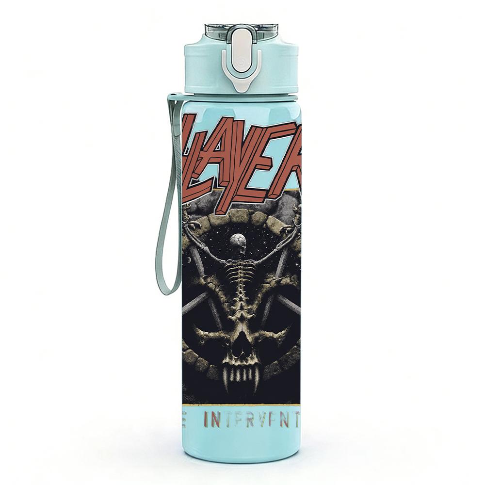 1PC Dark Horror Skull Gothic Retro Print 750ml Portable Sports Water Bottle Leakproof Gym Outdoor Travel Drink Cup