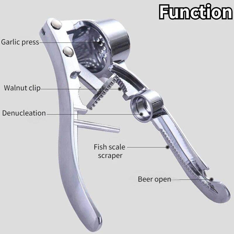 Garlic Masher Crusher Stainless Steel Manual Garlic Mincer Chopping Ginger Multifunctional  Grinder Tool Kitchen Accessories