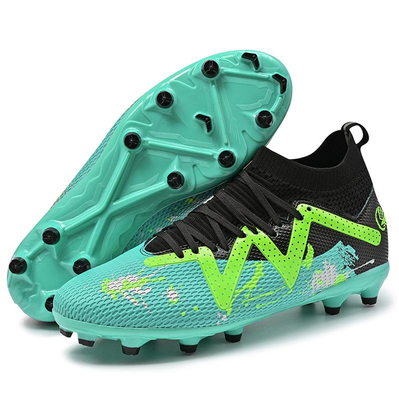High-top football shoes, male broken DingTalk teen student human grass spike competition training shoes