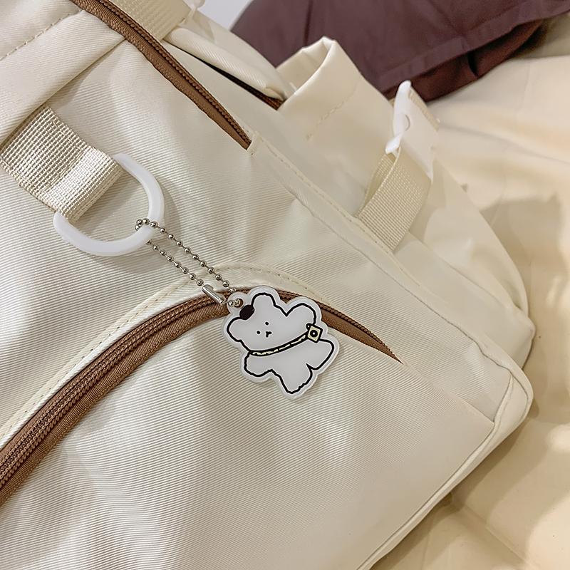 Letter Embroidered Backpack Contrast Color Student Schoolbag Female Campus Backpack