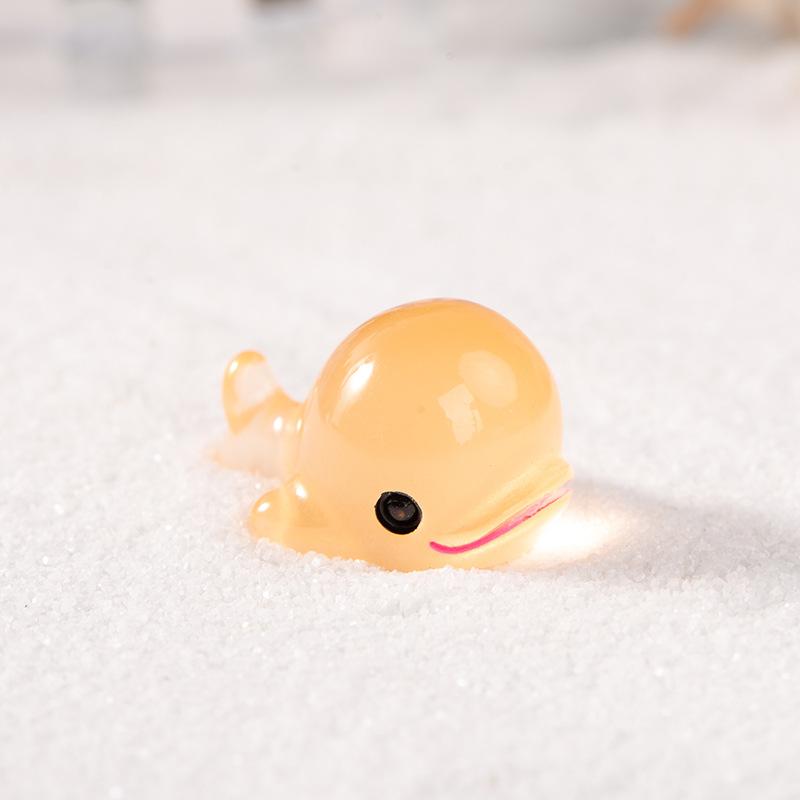 Glow-in-the-dark Dolphin Resin Decoration Cartoon Cute Light Little Dolphin Micro Landscape Fish Tank Diy Decorative Materials Accessories