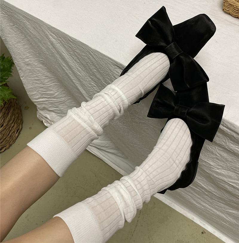 Korean Style Women Stockings Solid Color Long Socks Stockings Cotton Knitting Japanese Fashion School Girls Knee Socks Stockings