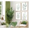 4Pcs Eucalyptus Botanical Wall Art Sage Green Bathroom Pictures Watercolor Mint Green Plant Leaves Poster Print Modern Minimalist Aesthetics Canvas