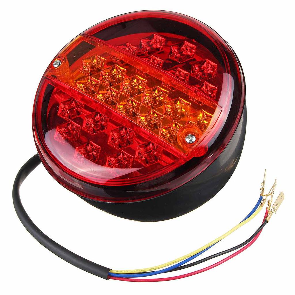 1pcs 25LED 12V 24V Universial Car Tail Light Rear Stop Indicator Brake Light Round Signal Trailer Truck Caravan Van Lorry