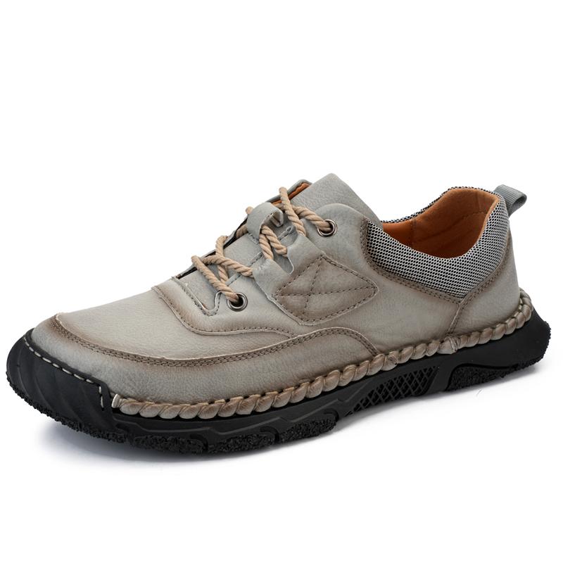 Fashion 2024 New Men Leather Casual Shoes Spring Classic Italian Fashion Lace-Up Antiskid Loafers Leisure Flat Designer Walking Shoes