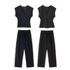 Zbzr Spring New Women clothes Western Style Fashion Thin Stripe Vest Casual Trousers 4749768 4391511