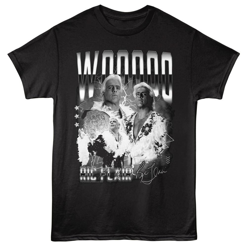 Ric Flair Black White Image Collage Wooooo Wrestling Legend Men T Shirt S