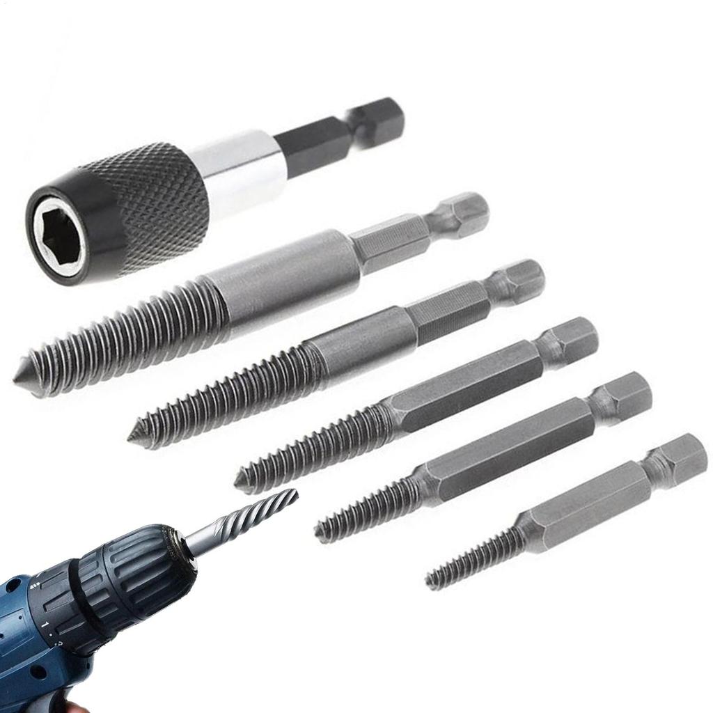 Schraubenausdreher Set Ausgedrehte Schraubenentferner Kit 6 Teile Professionell Easy Out Mutternentfernung Schreinerwerkzeug Für Künstler Hobbybastler