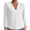 Elegant Vneck Longsleeve Womens Solid Top 2025 Autumnwinter Collection