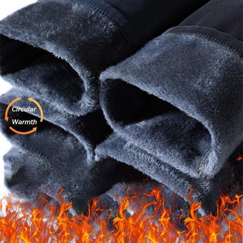 Toamnă Și Iarnă Nou Pantaloni Lungi Trendy Călduroși Groși de Pluș Casual Slim Fit Elastici cu Picior Mic pentru Bărbați